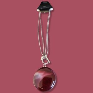 Lane Bryant Cloudy Wine Sphere Necklace